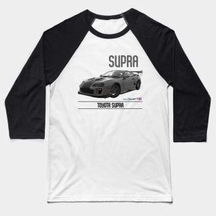 Supra Time Attack Silver Stripe Baseball T-Shirt